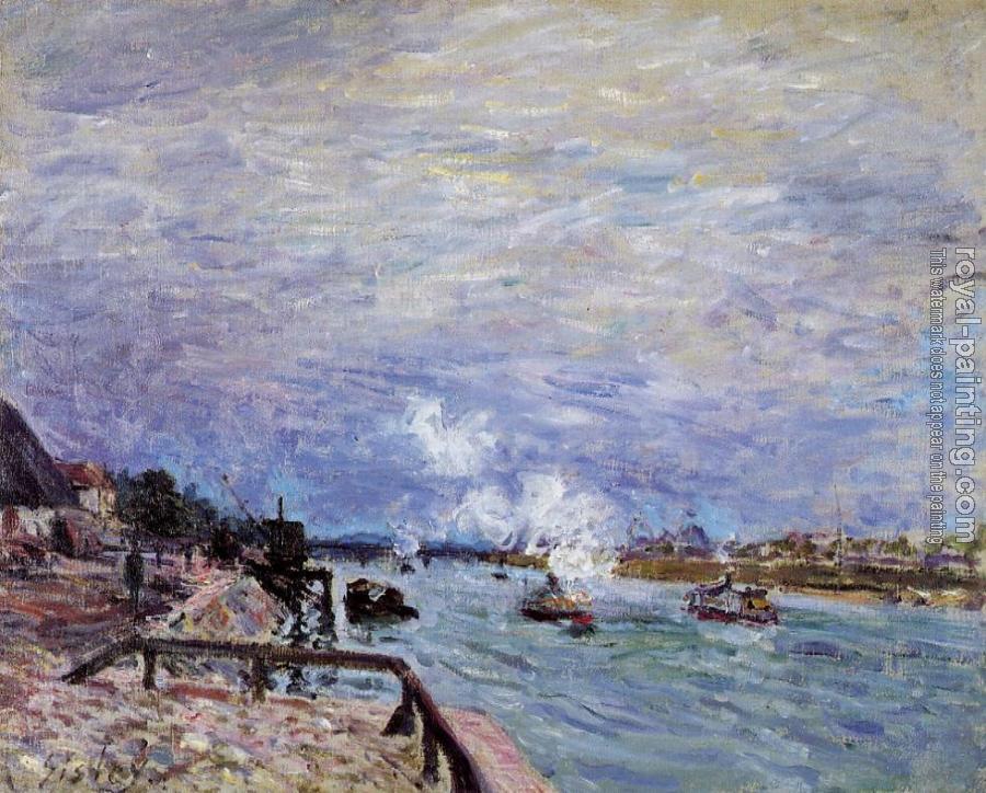 Alfred Sisley : The Seine at Grenelle, Rainy Weather